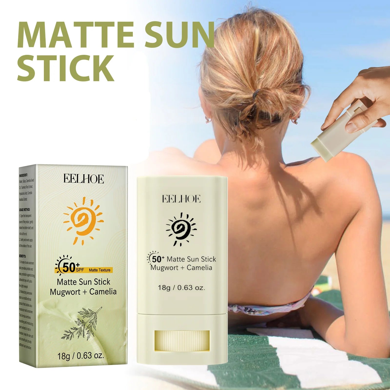 Portable SPF 50 Matte Sunscreen Stick
