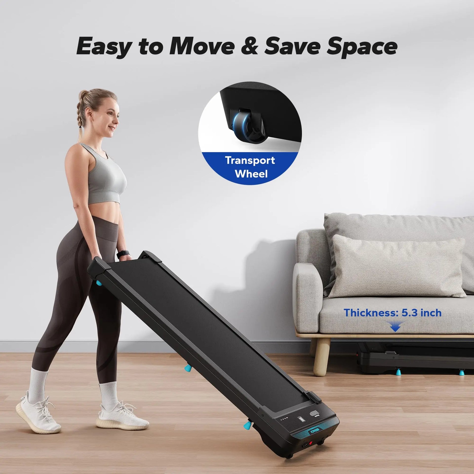 MERACH Small Under Desk Walking Treadmill