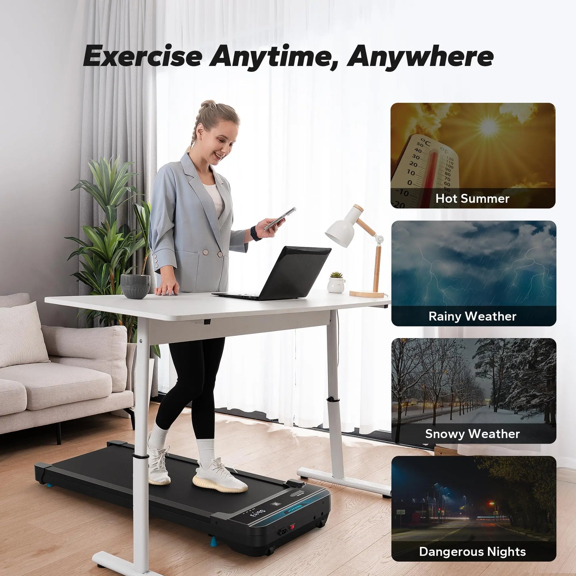 MERACH Small Under Desk Walking Treadmill