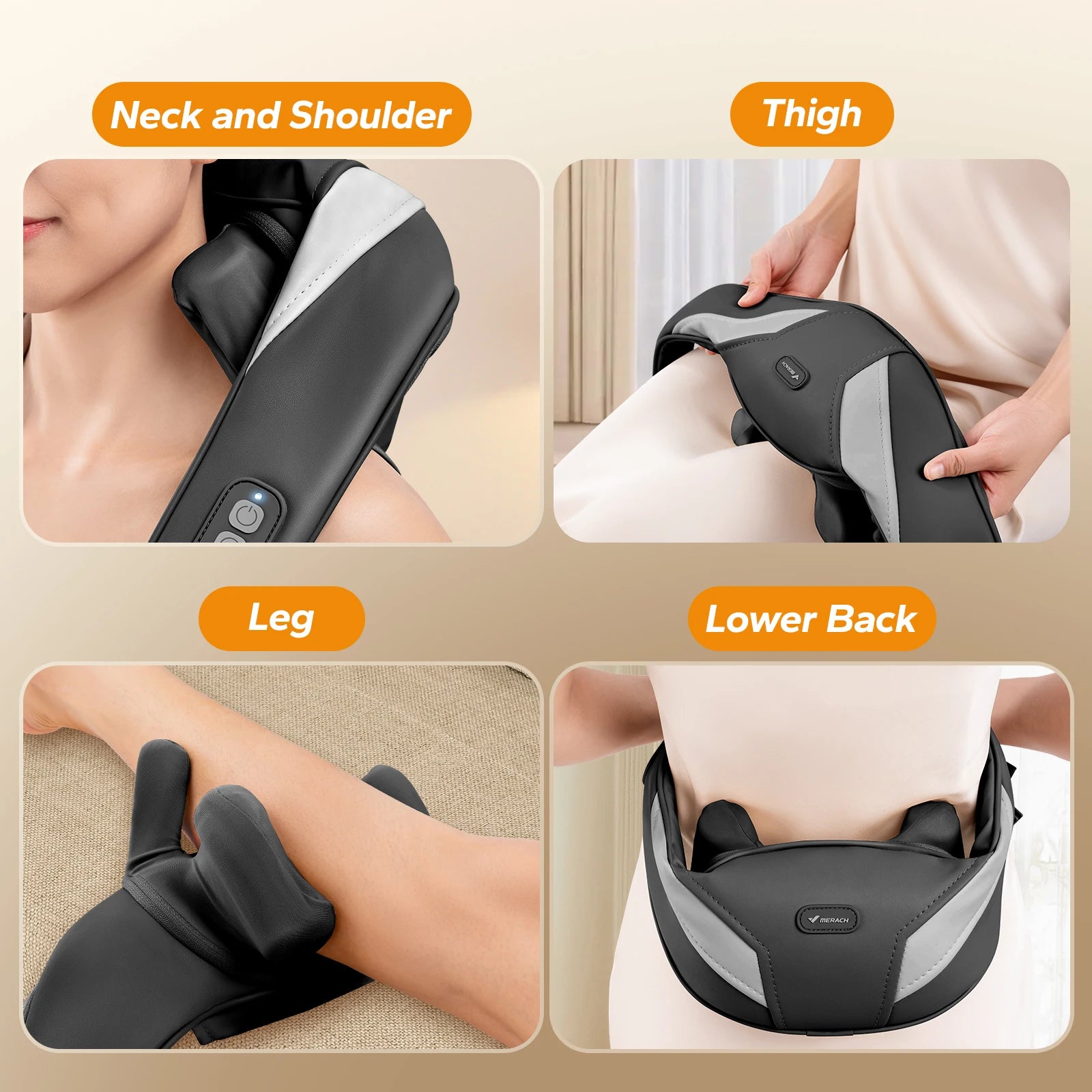 MERACH Cordless Neck & Shoulder Massager with Heat