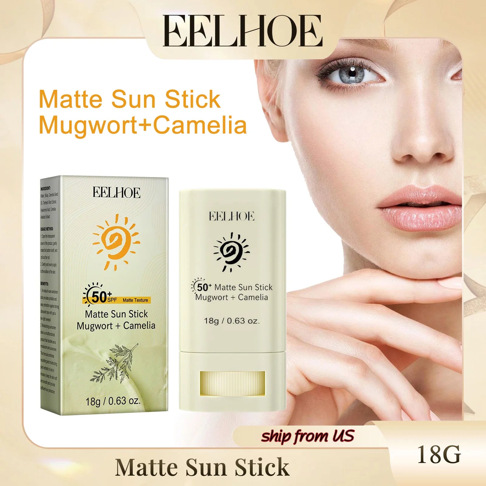 Portable SPF 50 Matte Sunscreen Stick