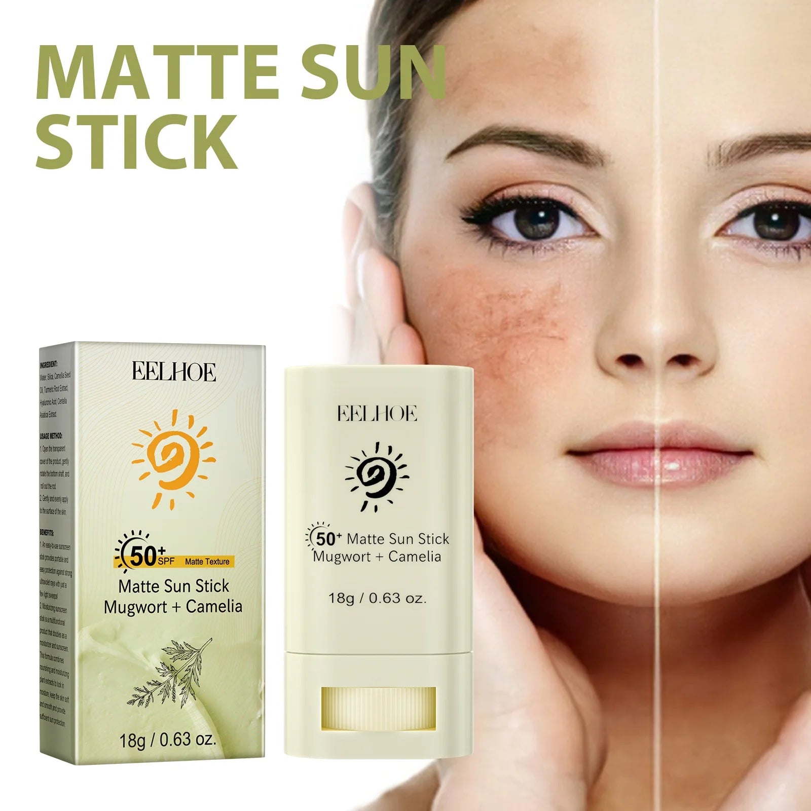 Portable SPF 50 Matte Sunscreen Stick