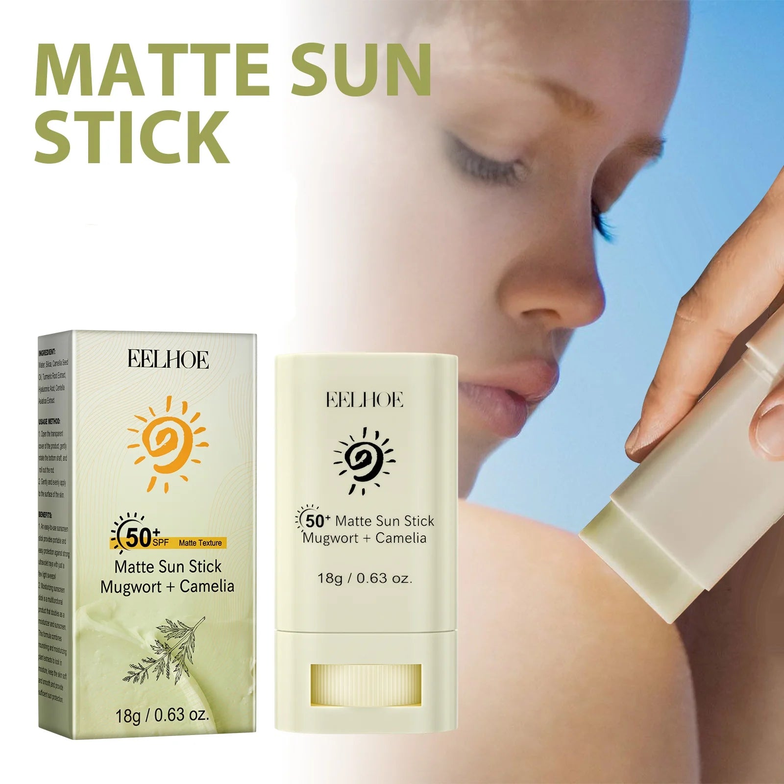 Portable SPF 50 Matte Sunscreen Stick