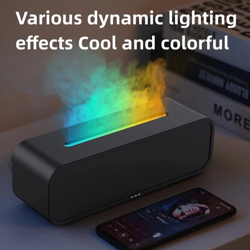 Simulated Flame Aromatherapy Diffuser with Remote & 7-Color LED