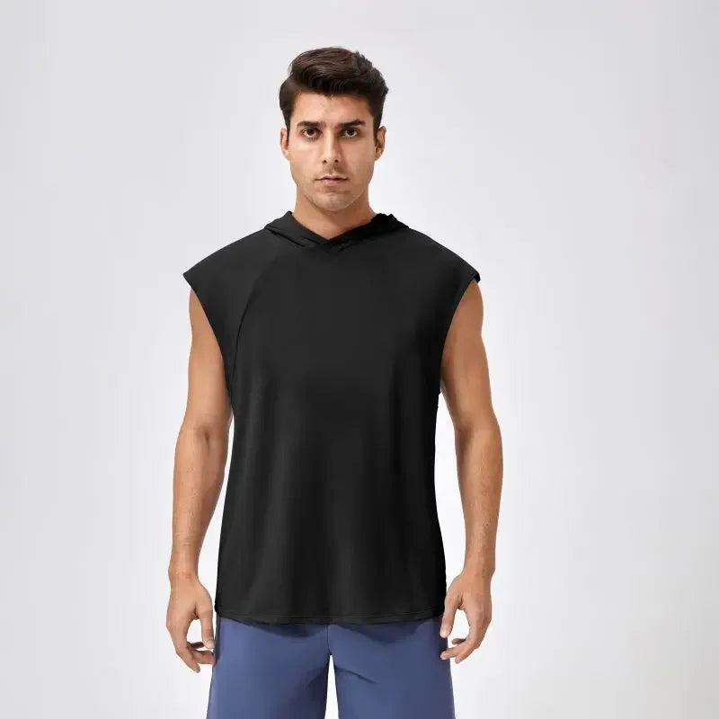 Men’s Quick-Dry Hooded Fitness Tank Top