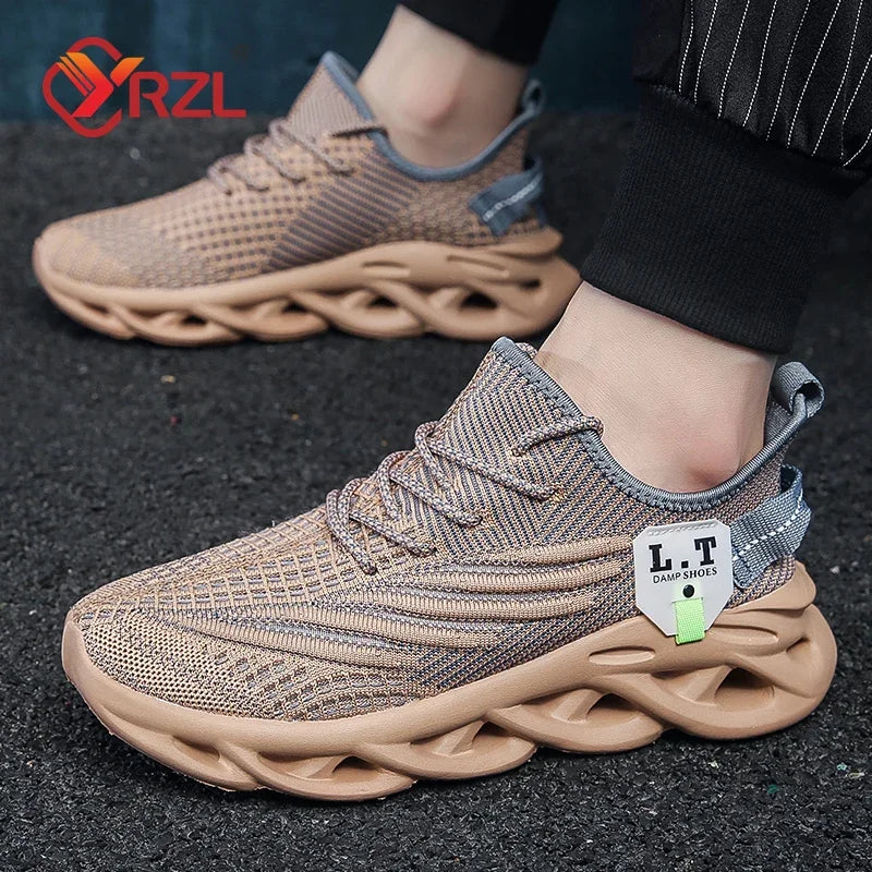 YRZL Men & Women Black Breathable Running Sneakers