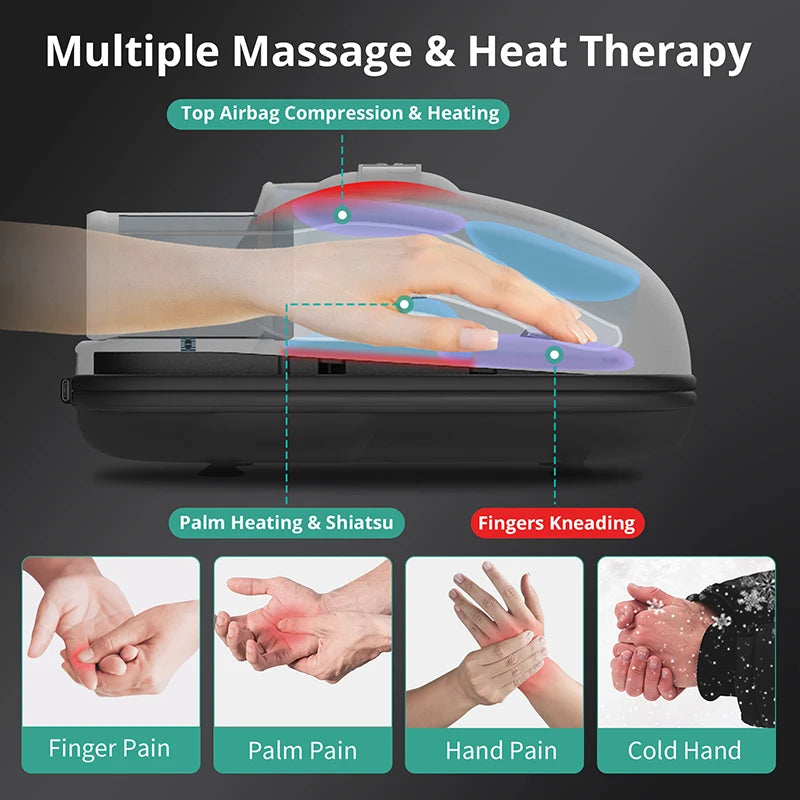 Wireless Electric Hand Massager with Heat & Air Compression