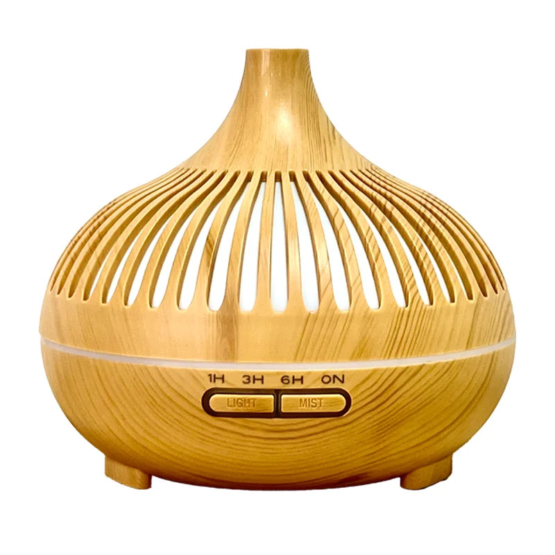 500ml Wood Grain Ultrasonic Essential Oil Diffuser with Remote & LED