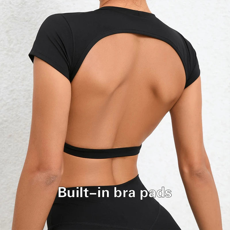 Women's Backless Sports Crop Top