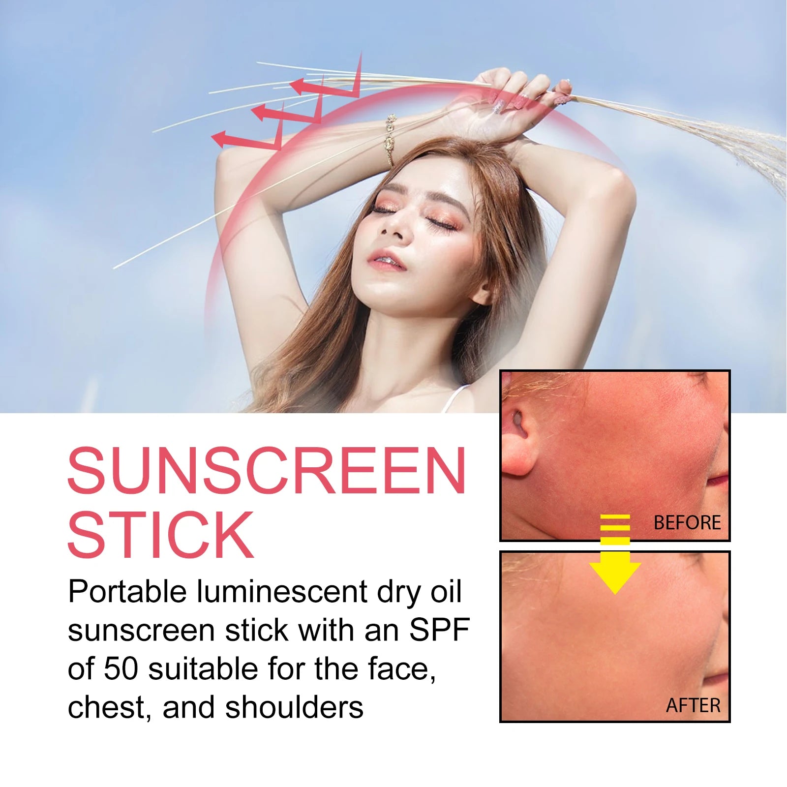 Rose Facial & Body Sunscreen Stick SPF50+