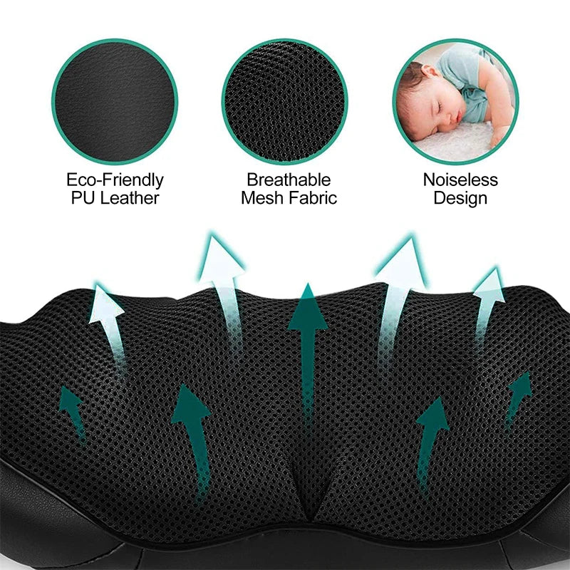 Shiatsu Heated Neck & Shoulder Massager Pillow
