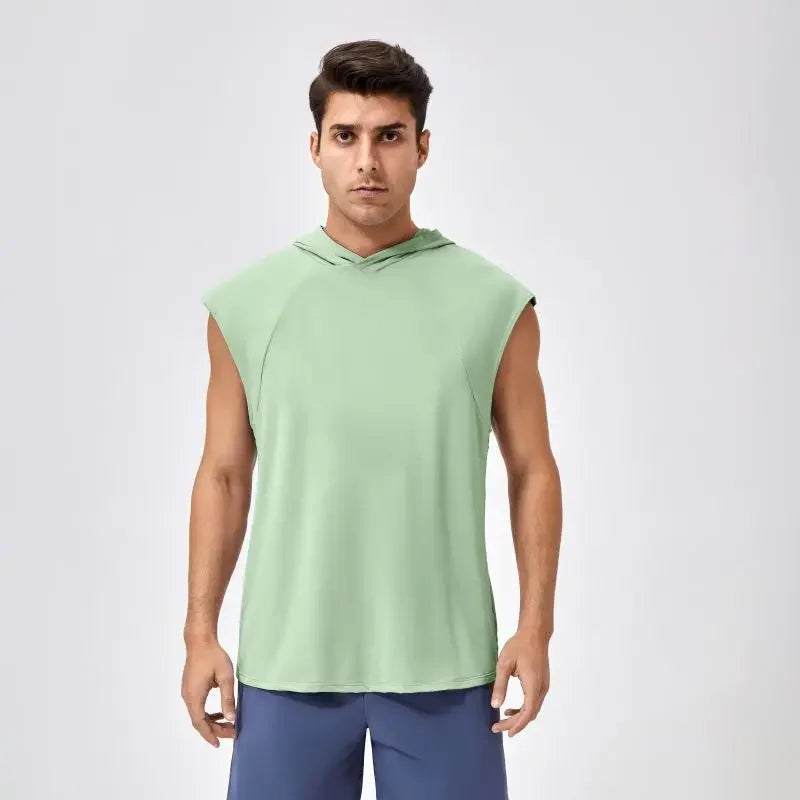 Men’s Quick-Dry Hooded Fitness Tank Top