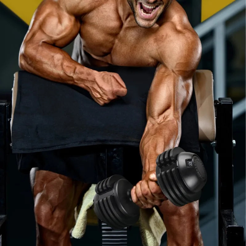 52LBS Adjustable Dumbbell Steel and Plastic