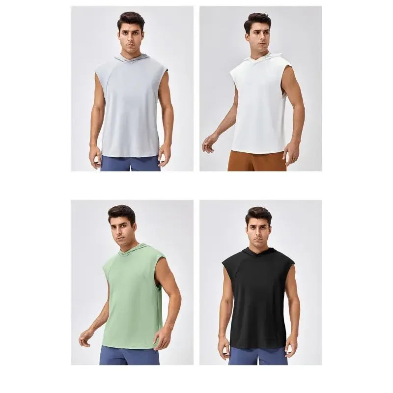 Men’s Quick-Dry Hooded Fitness Tank Top
