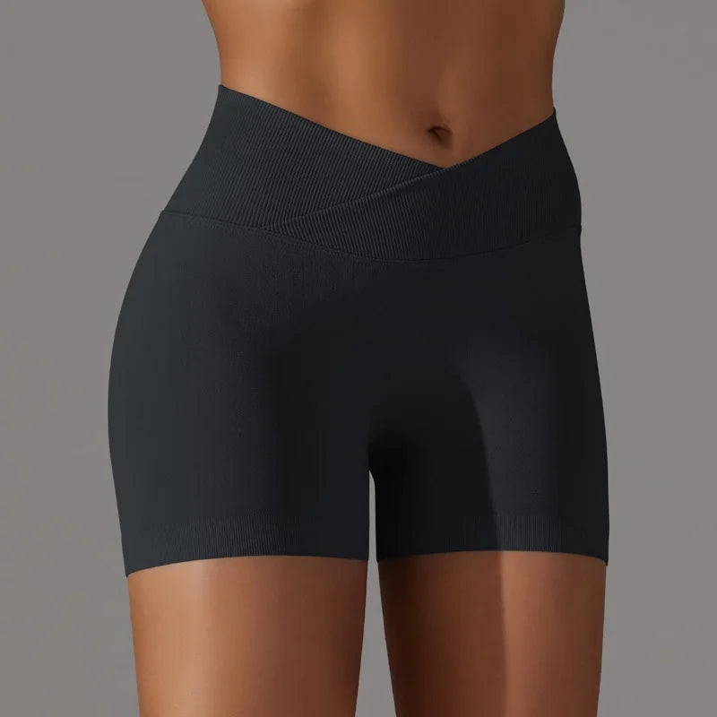 3-Piece Women’s High Waist Peach Hip Sports Shorts