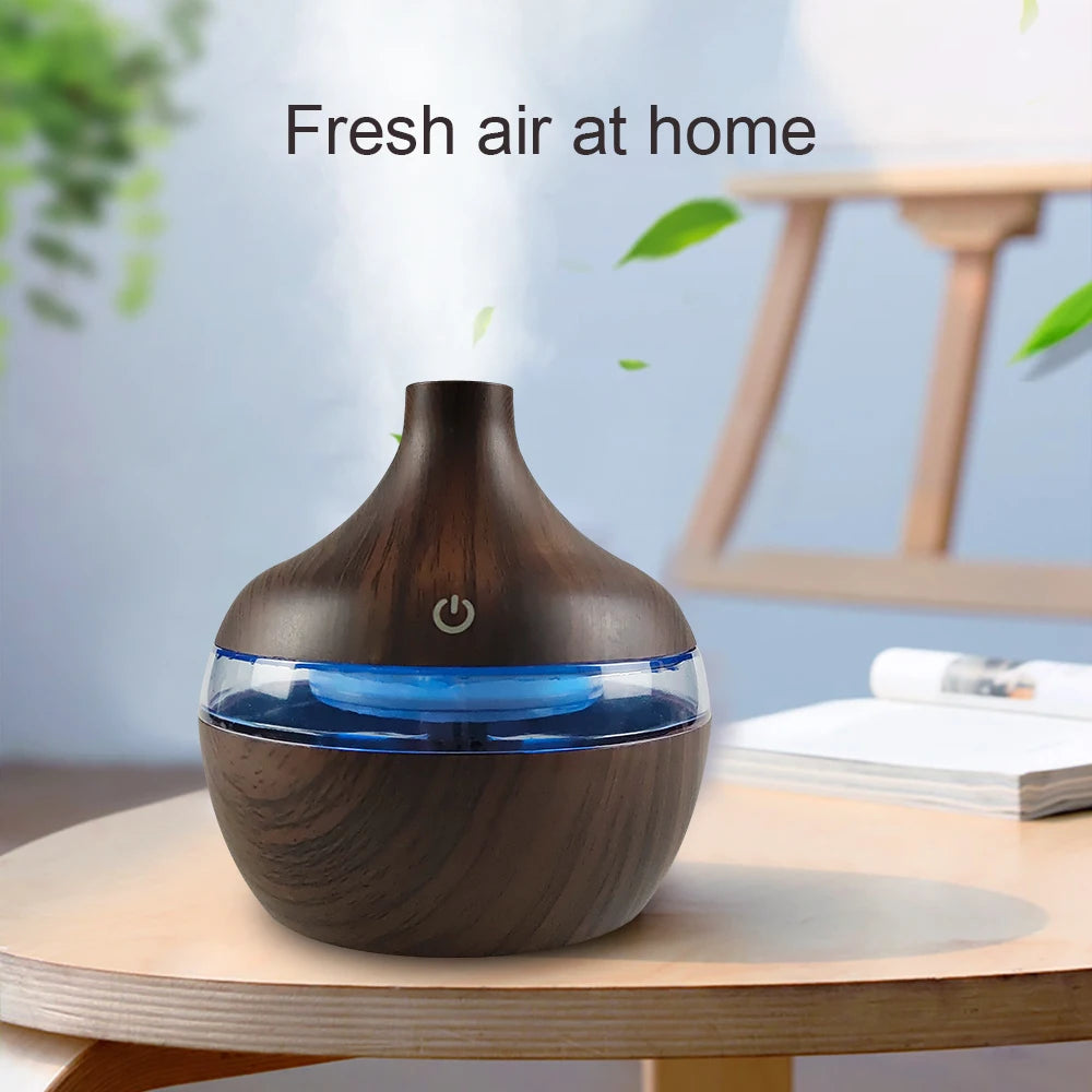 Portable USB Humidifier & Aromatherapy Diffuser with 7-Color LED – 300ml