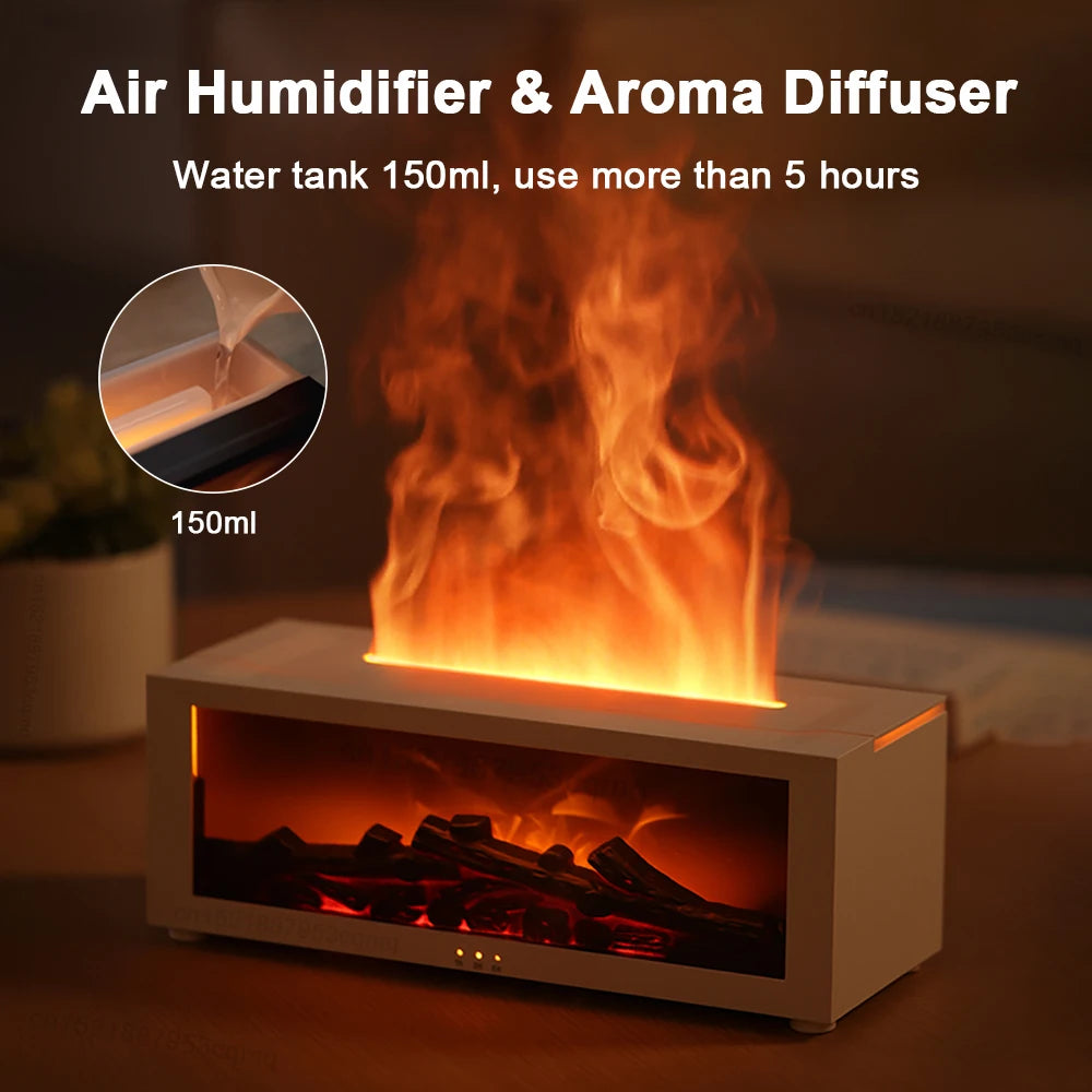 Automatic Air Humidifier & Essential Oil Diffuser with Flame Effect