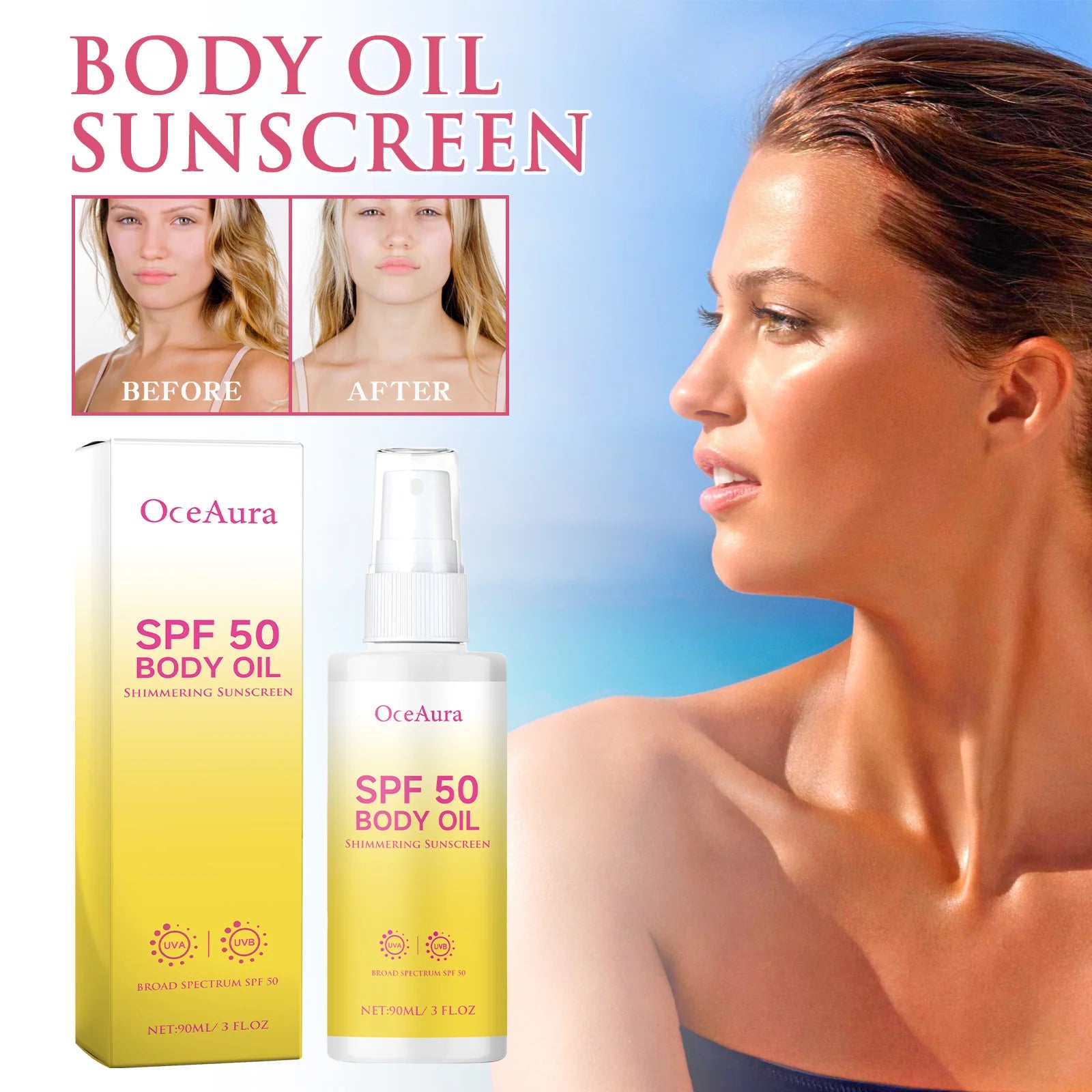OceAura Matte Body Oil Sunscreen 90ml