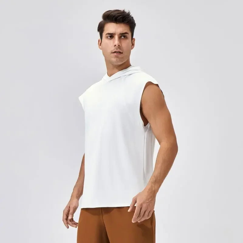 Men’s Quick-Dry Hooded Fitness Tank Top