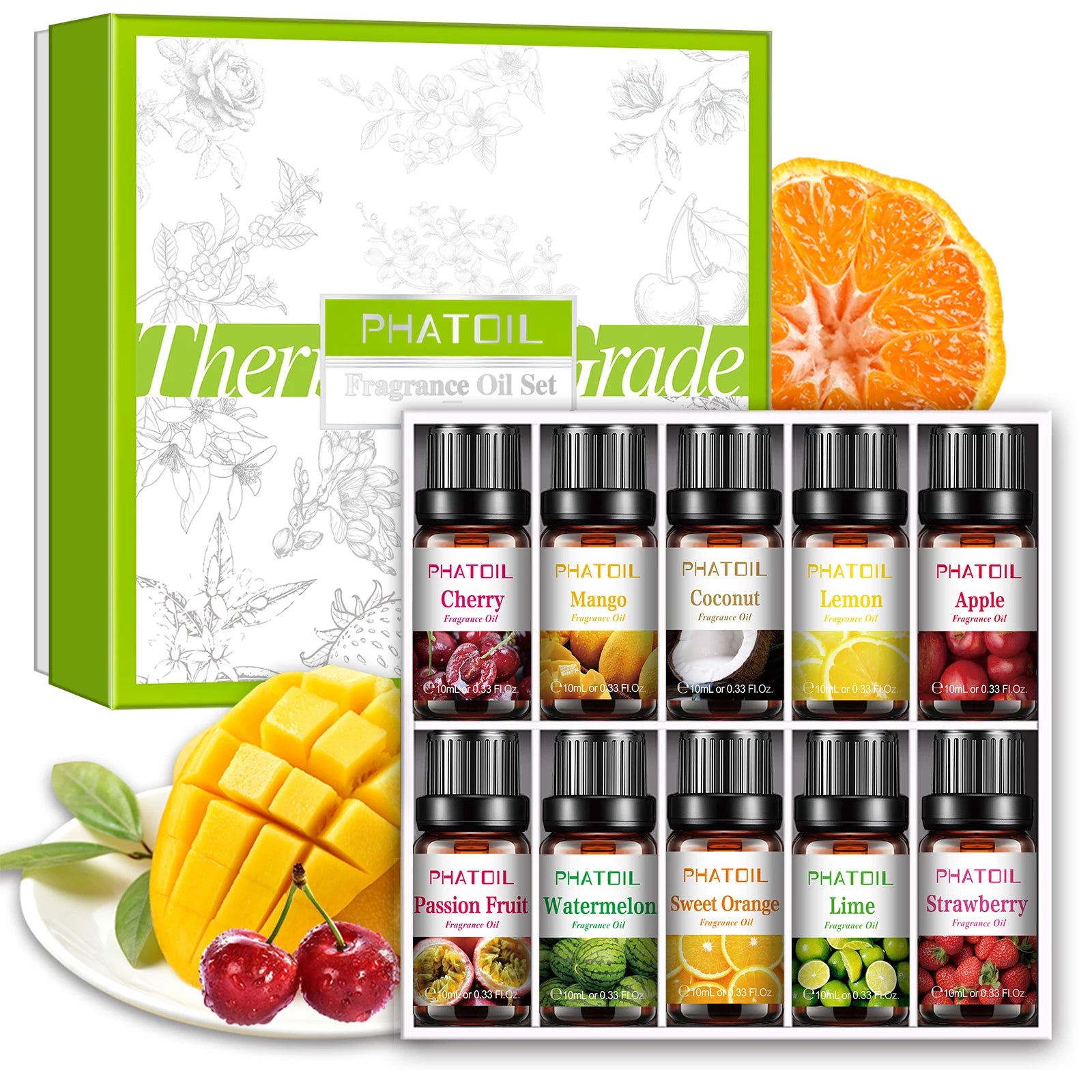 PHATOIL 10ml Fruit Fragrance Oil for Soap & Candle Making