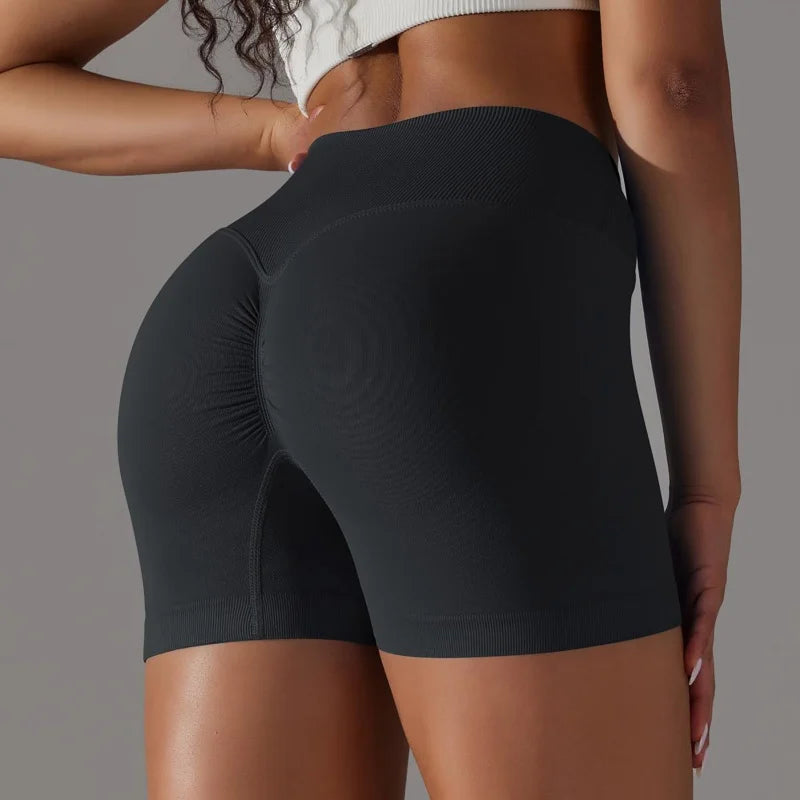 3-Piece Women’s High Waist Peach Hip Sports Shorts