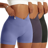 3-Piece Women’s High Waist Peach Hip Sports Shorts