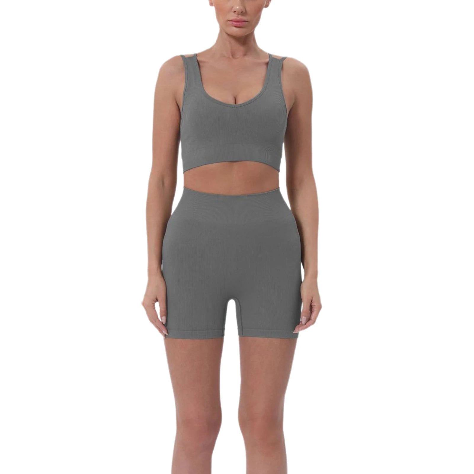 Women’s Summer 2-Piece Crop Top & High Waist Shorts Set