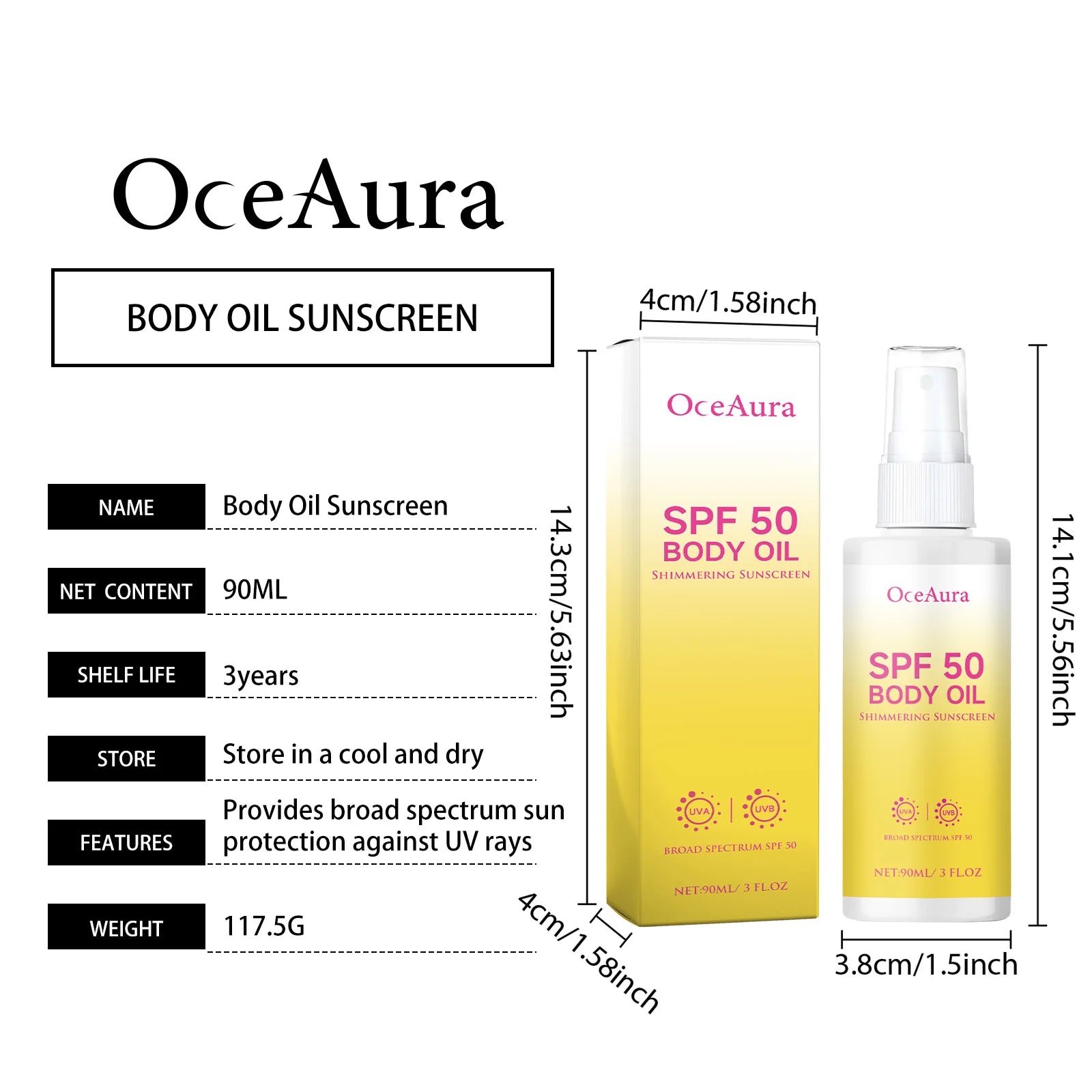 OceAura Matte Body Oil Sunscreen 90ml