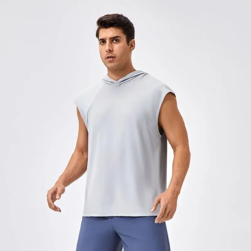 Men’s Quick-Dry Hooded Fitness Tank Top