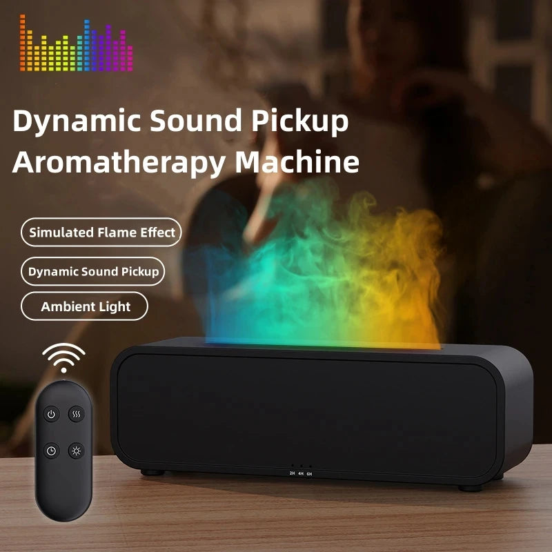 Simulated Flame Aromatherapy Diffuser with Remote & 7-Color LED