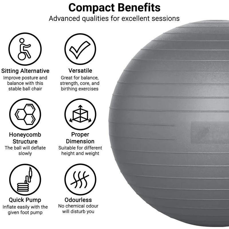 Balance Ball for Yoga & Pilates (65/75/85cm)