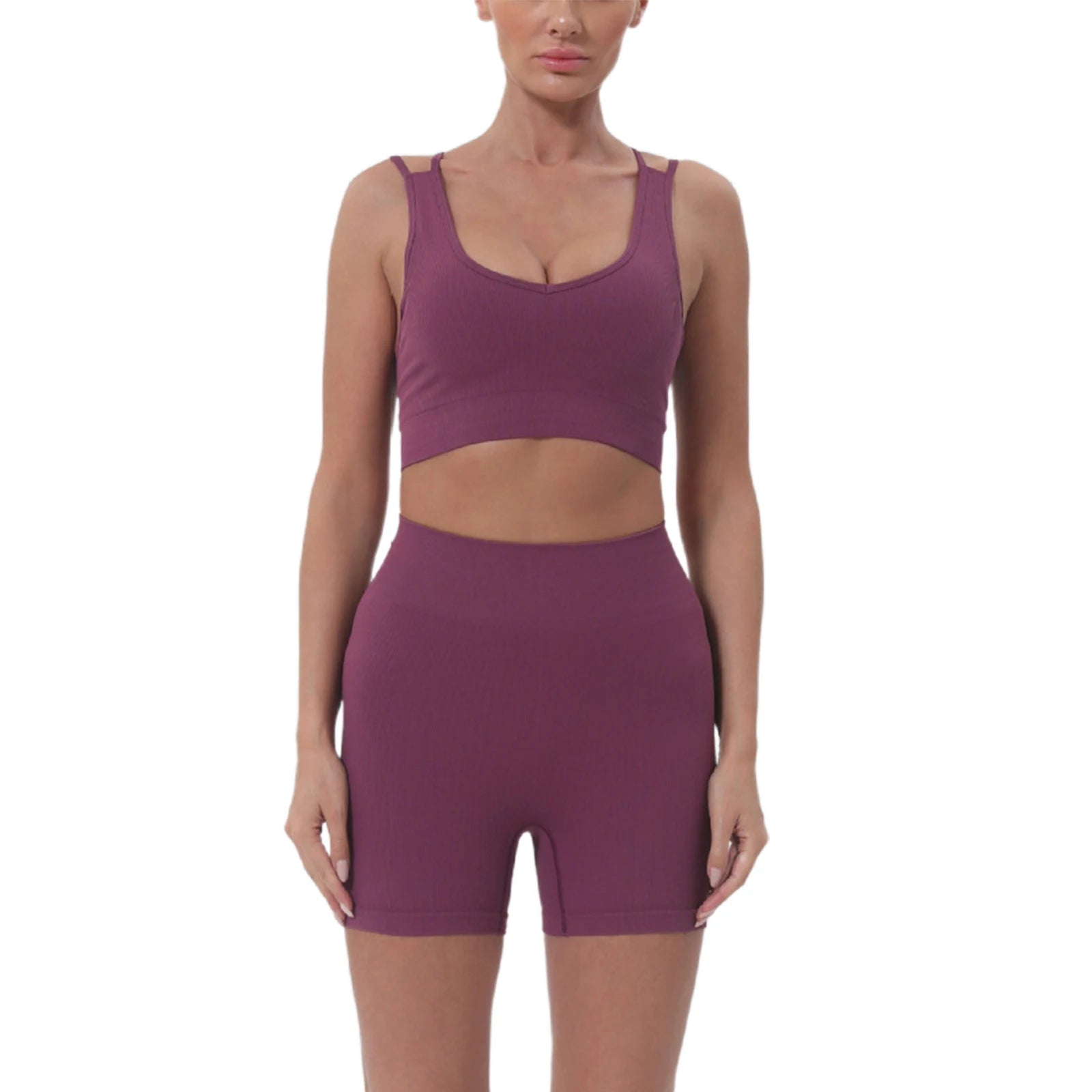 Women’s Summer 2-Piece Crop Top & High Waist Shorts Set