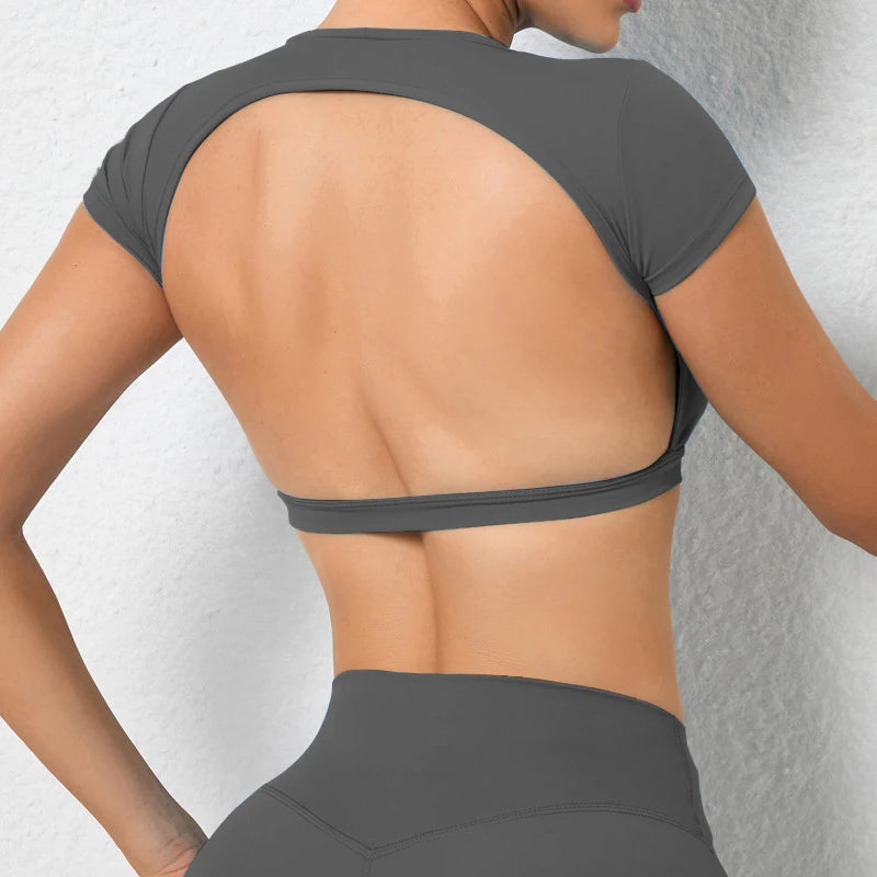 Women's Backless Sports Crop Top