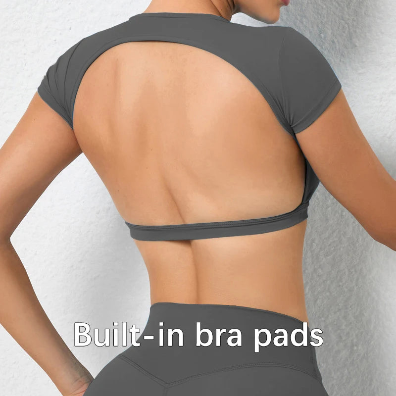 Women's Backless Sports Crop Top