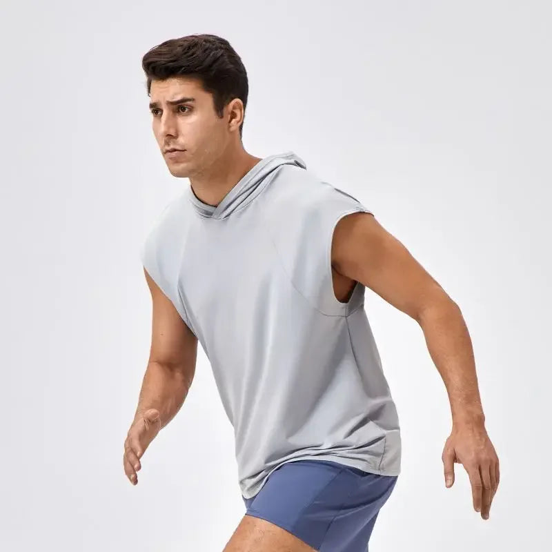 Men’s Quick-Dry Hooded Fitness Tank Top