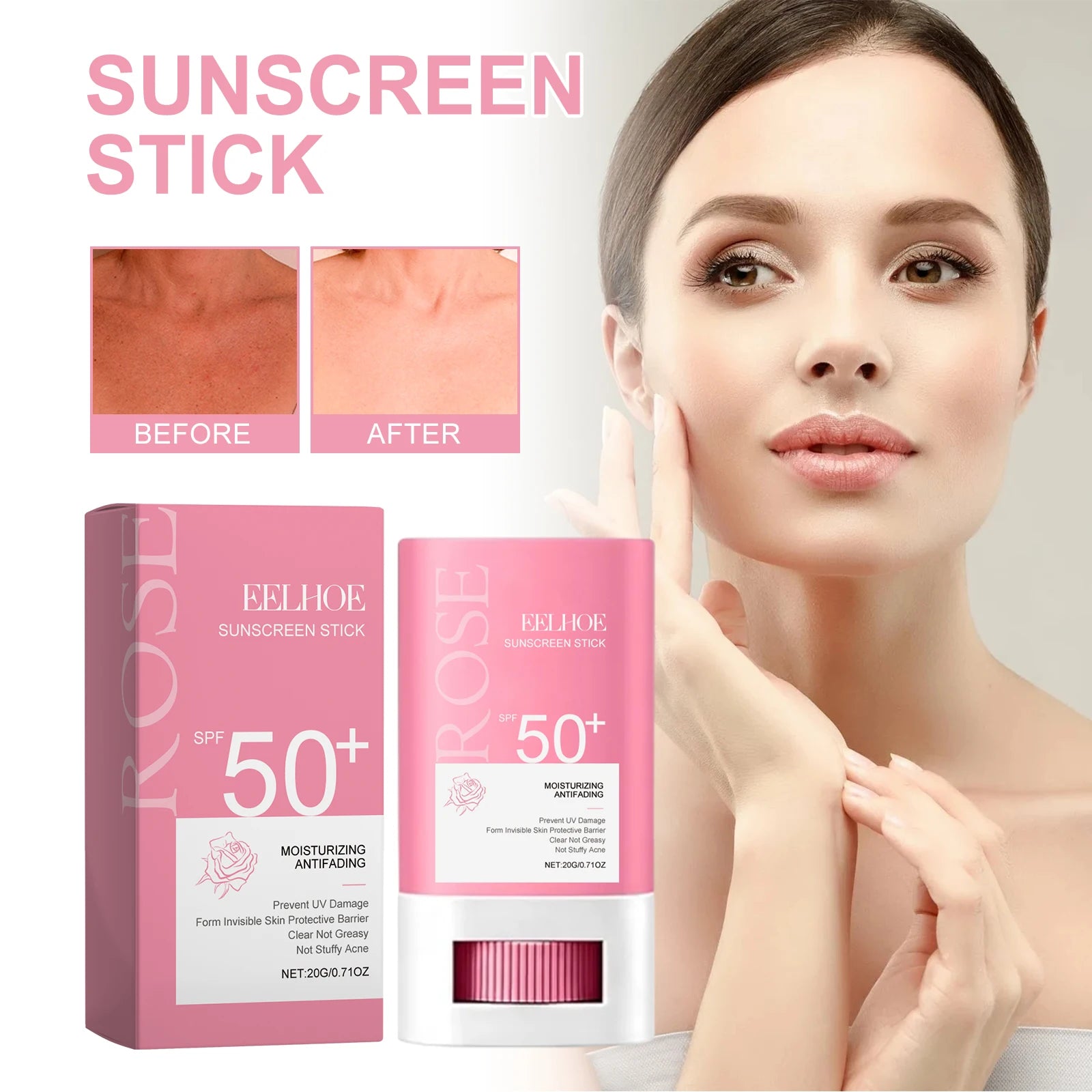 Rose Facial & Body Sunscreen Stick SPF50+