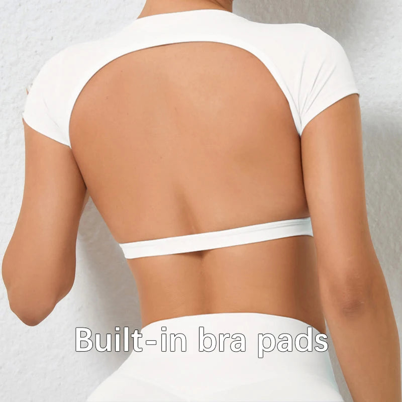 Hearuisavy Women’s Breathable Backless Sports Crop Top