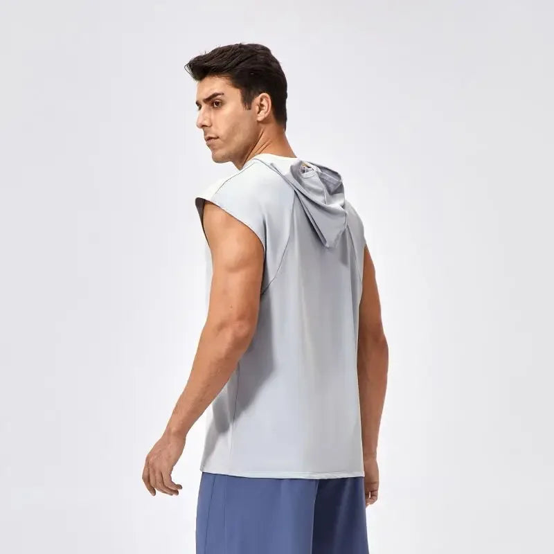 Men’s Quick-Dry Hooded Fitness Tank Top