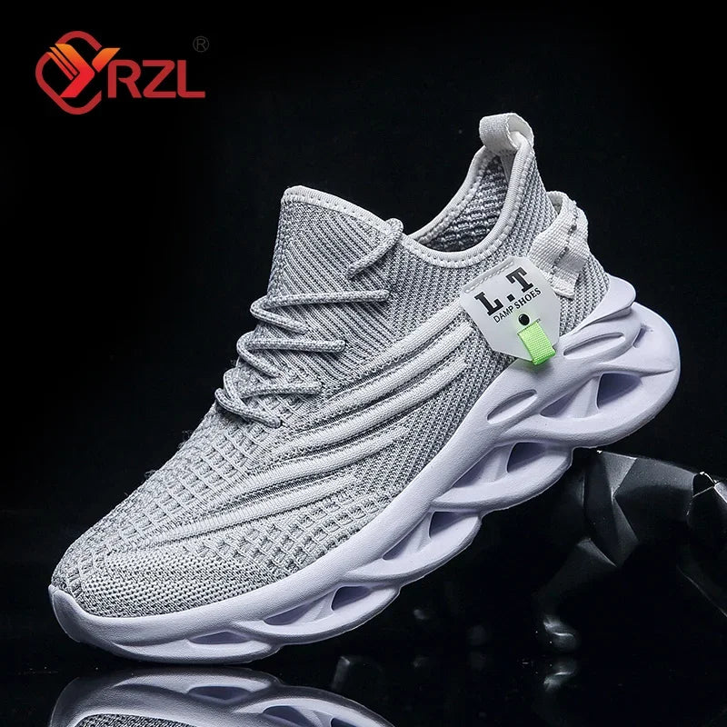 YRZL Men & Women Black Breathable Running Sneakers
