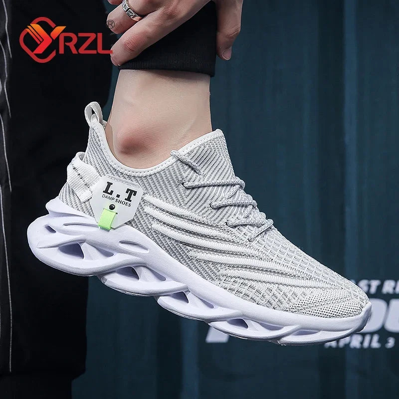 YRZL Men & Women Black Breathable Running Sneakers